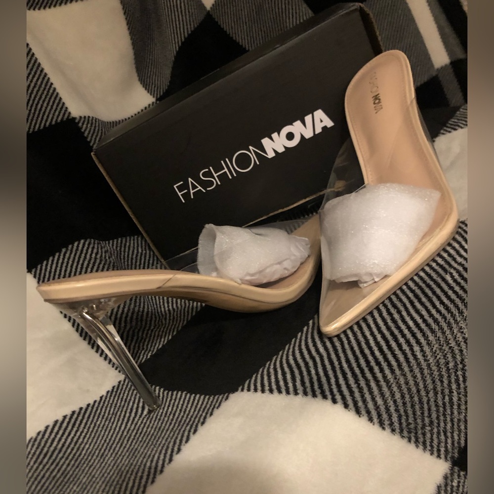 Lucite mule pump 4 inch heel imported